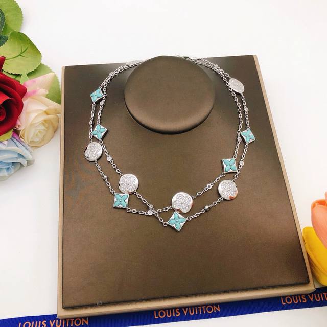 编号Lxl0201 Lv*最新款绿色绿贝母毛衣链 一致Zp黄铜材质