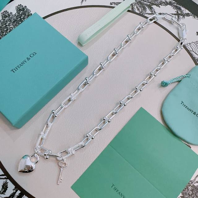 蒂芙尼项链 Tiffny&Co. 专柜精工银版本 明星同款 复古做旧风 原版复刻 纯手工打造 ～正品开模潮流时尚必备 男女均可佩戴 情侣款同款 摇滚朋克银风格