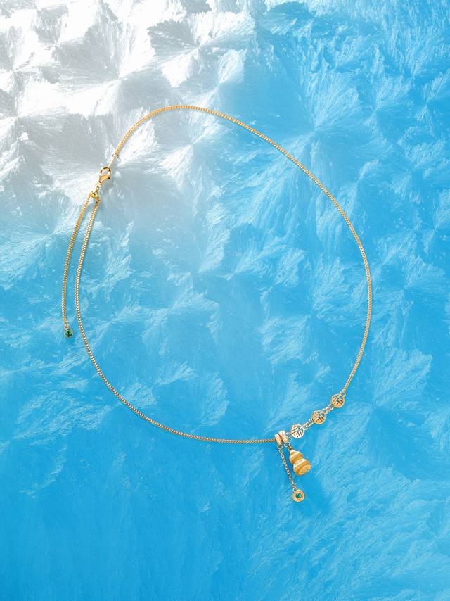 我们出品 量大咨询客Fu 彩宝系列-古法金葫芦小号项链 通体925纯银耐磨保色度行业最新配方优金电镀！人无我有！对标高级珠宝工艺！全部是一致真金真钻的做法，一般