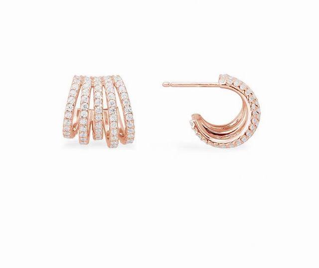 A批M多圈耳环女生时尚气质设计感耳饰首饰生日礼物送女友。