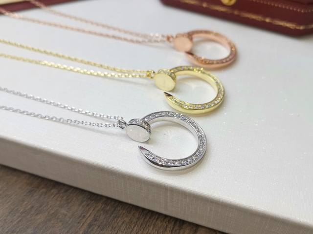 Cartier 卡地亚 满钻钉子项链 背部抛光处理 专柜一致 精选亚金材质电镀18K厚金 超美