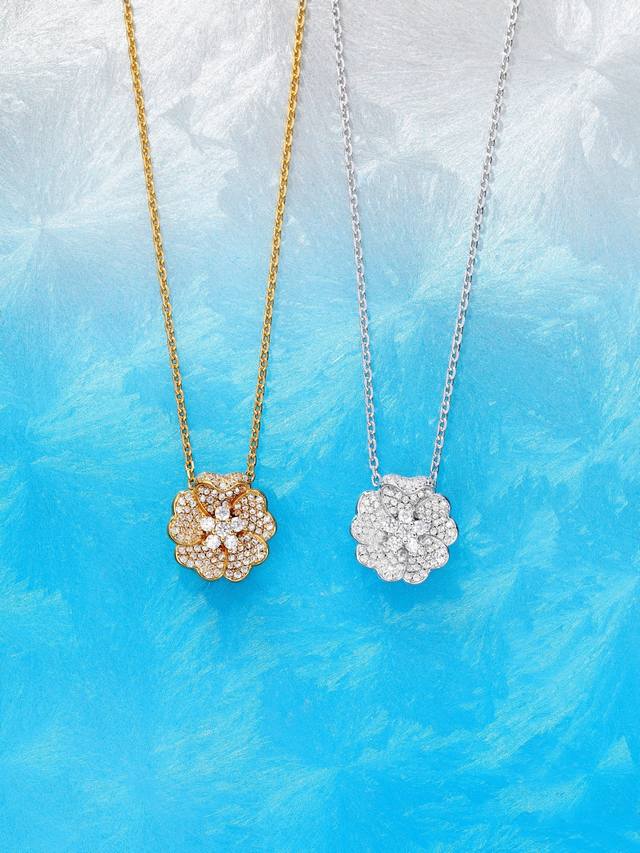 250646 我们出品 量大咨询客Fu 彩宝系列-花瓣项链 重工版本，非市面轻工版，通体925纯银耐磨保色度行业最新配方优金电镀！人无我有！对标高级珠宝工艺！全