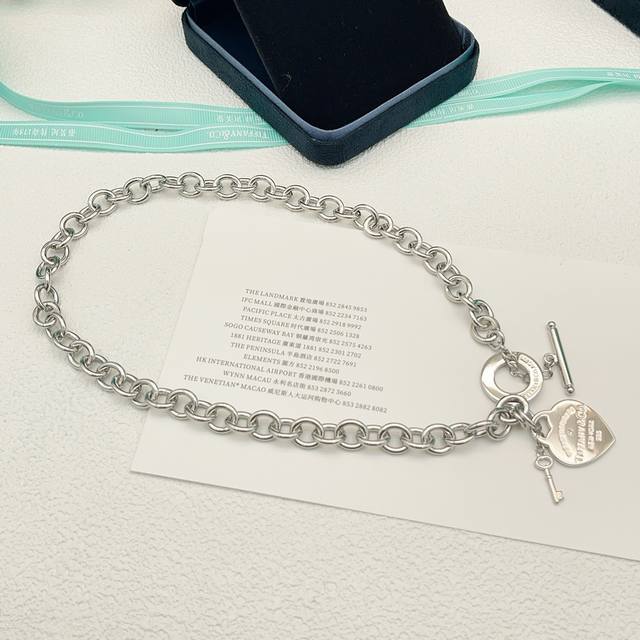 Tx032 Tiffany*帝芙尼光面爱心银色项链 一致Zp黄铜材质，非常的上镜设计很特别值得入手高级手工坊系列