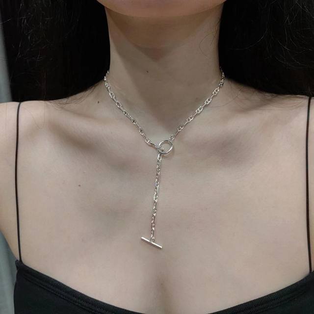 Hx100玫瑰金 Hx033银色 Hx081金色 He Mes最新款三光面猪鼻子项链 一致Zp黄铜材质，非常的上镜设计很特别值得入手高级手工坊系列