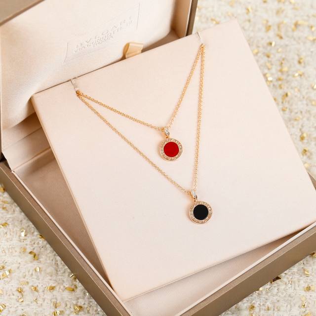 203349 我们出品 现货！ Bvlg Ri系列最新款黑白玛瑙项链 项链Zp41600+ 可订做真金真钻18K金版，量大咨询客Fu Bvlg Ri项链以品牌奉