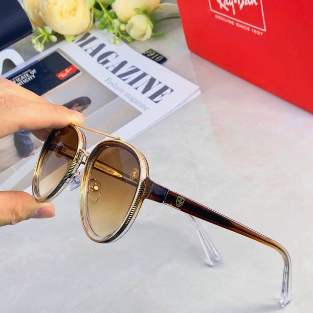 Rayba*2025新款飞行员太阳镜欧美复古双桥梁蛤蟆镜时尚百搭墨镜男女通用
