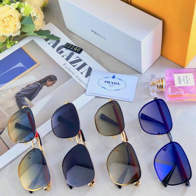 prad*2025新款欧美时尚方框太阳镜男个性复古户外墨镜
