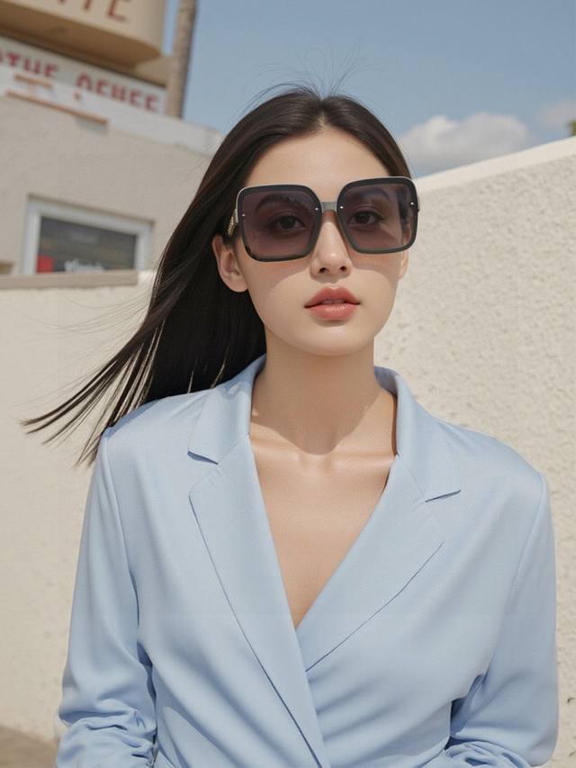 芬迪 2025开春新款 潮流爆款 时尚方框偏光太阳镜 高品质 佩戴舒适 网红潮款墨镜 女士高清偏光太阳镜 高品质Tr镜框 型号：Fd8606