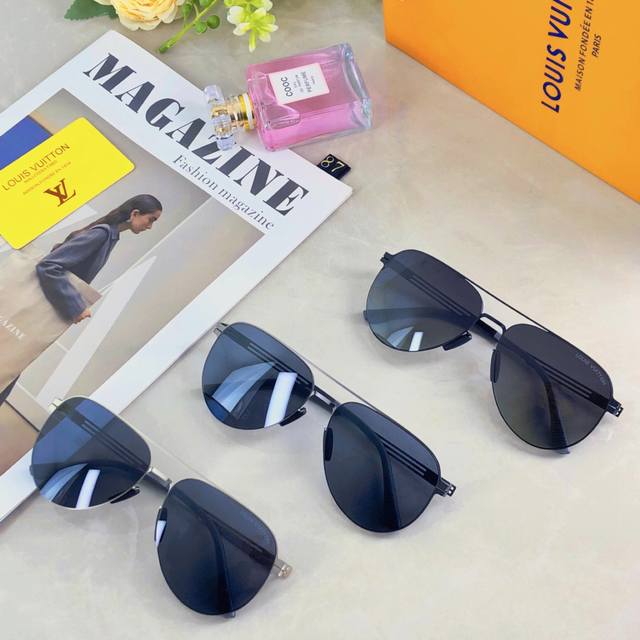 Louis Vuitto*夏季新款尼龙偏光太阳镜男欧美大框双梁飞行员墨镜开车出行