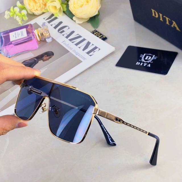Dita新款时尚一体片太阳镜 金属休闲墨镜 潮流百搭遮阳镜