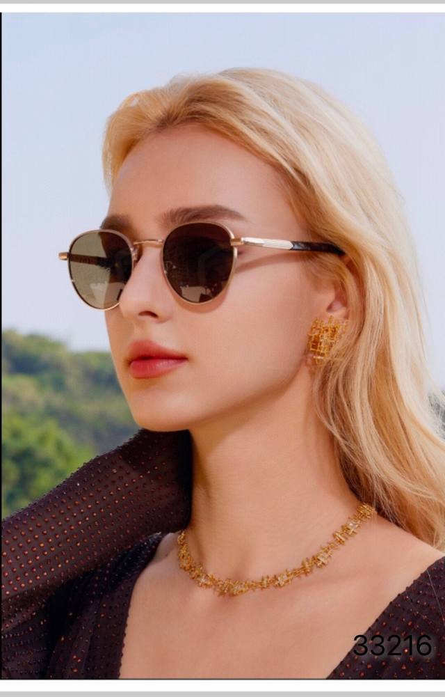 Louis Vuitto*韩版明星刘仁娜同款墨镜女潮高级感朋克金属太阳镜大脸显脸小眼镜