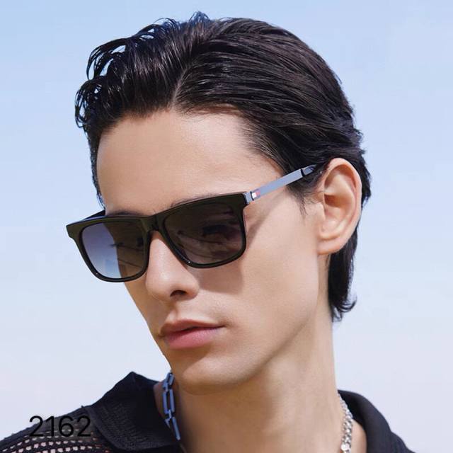 Gucc*欧美偏光墨镜开车钓鱼司机镜可配近视度数太阳眼镜高级感