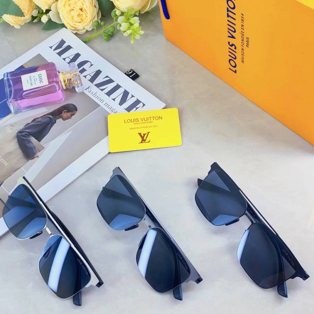 Louis Vuitto*夏季新款金属时尚太阳镜高颜值户外防辐射强光抗疲劳墨镜