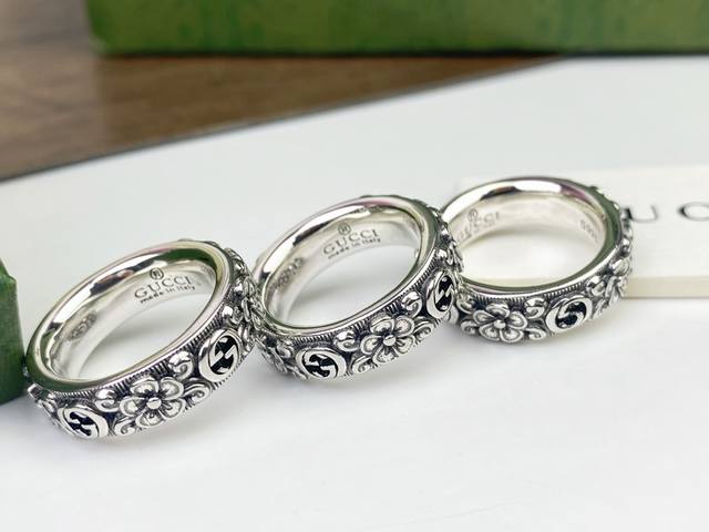 古驰 Gucci 古奇互扣式双G花朵戒指6789