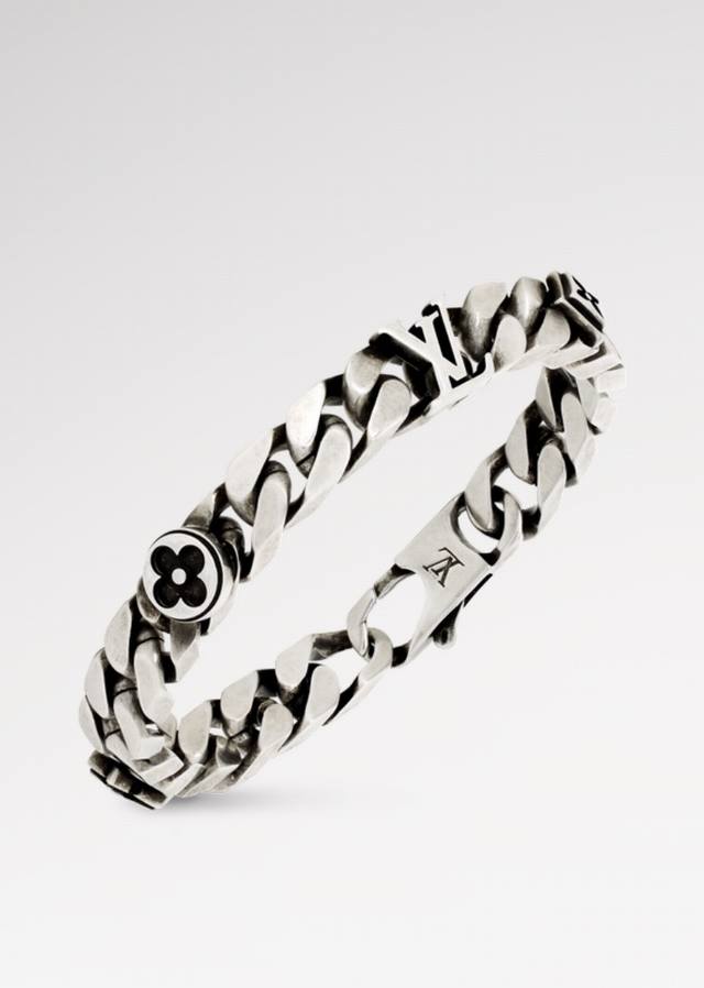 Lv 手链Louis Vuitton 路易威登专柜一致材质 火爆款出货 设计独特 复古前卫 男神、美女必备。 长度:20厘米