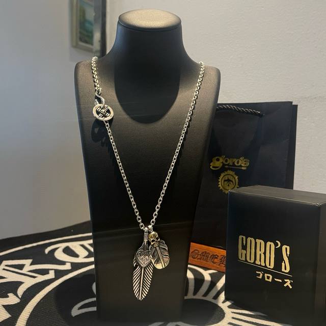 新品上架 Goro’S高桥吾郎骷髅头羽毛吊坠，高桥经典项链，顶级版本，认准独家拍摄，主攻高端市场 ，快手 Ins 小红书热门款，绝对区别普通版本！图片产品细节与