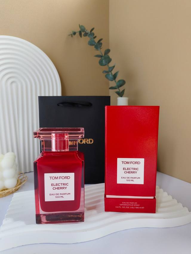 原单品质 Tf电光樱桃-幻樱迷情100Ml Tom Ford Electric Cherry Eau De parfum50 Ml 阿拉伯茉莉花花果香交织着 利