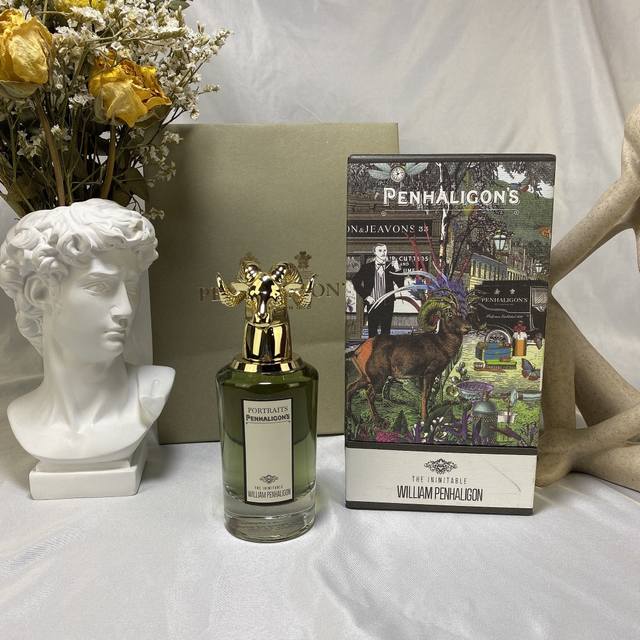 原单品质 潘海利根兽首摩羯盘羊头威廉新男香水75Ml，penhaligons William