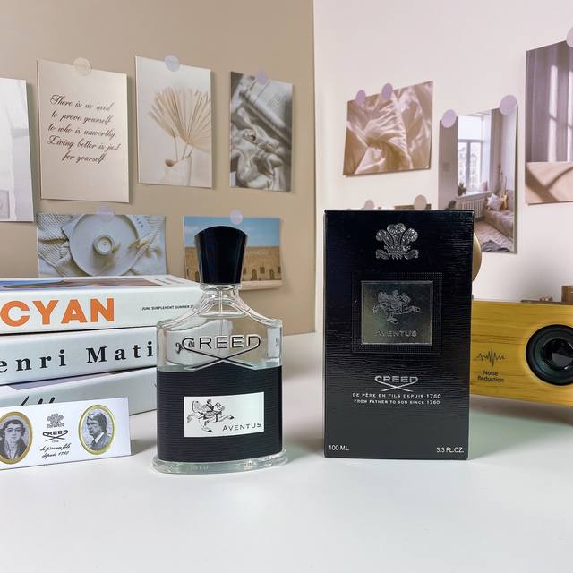 高端品质 Creed 信仰香水克雷德Aventus奢华黑色拿破仑之水男士100Ml 香调：果香甘苔调 前调：香柠檬 黑加仑 菠萝 苹果 中调：桦木 广藿香 玫瑰