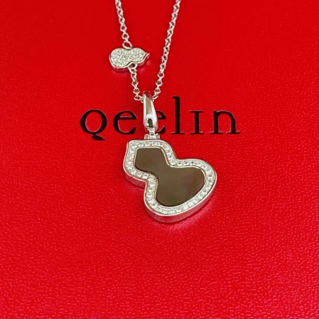 Qx055 Qeelin 最新款灰色镶钻葫芦玫瑰金色项链 一致Zp黄铜材质，非常的上镜设计很特别值得入手高级手工坊系列