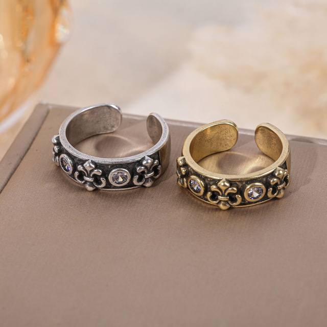 克罗心复古泰银霸气个性男女创意文艺范开口轻奢时尚指环