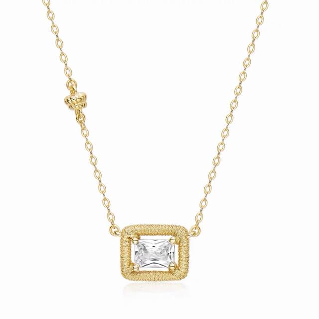 V金材质H家编织小方糖项链耳钉女轻奢高级感时尚个性耳环生日七夕礼物