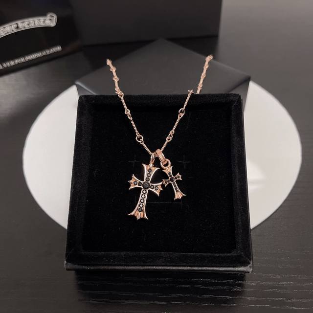 克罗心专柜爆款 厂家直销价 原版一比一复刻 男女同款 克罗心玫瑰金项链