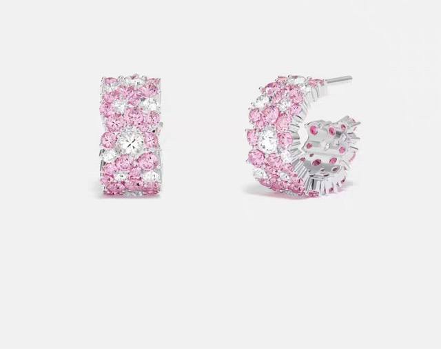 Apm Monaco玫瑰色水滴宽版圈形耳环女耳饰礼物设计感送人生日礼物。