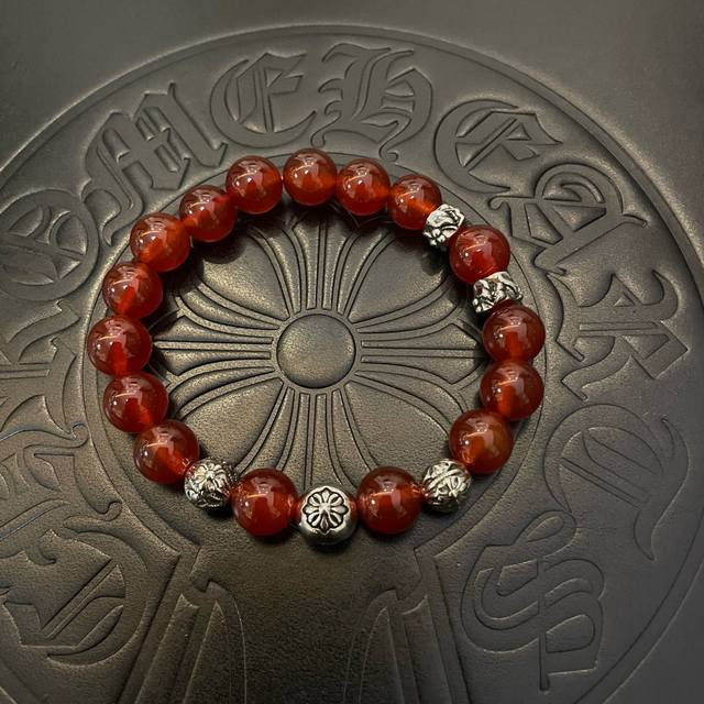 专柜精工版本 Chrome He Rts克罗心红松石多元素十字架手链 明星同款 复古做旧风格 原版复刻 纯手工打造 ～正品开模潮流时尚必备 男女均可佩戴 情侣款