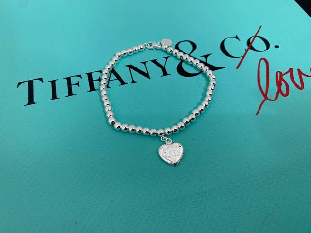 Tiffany 蒂芙尼 二代新款 爱心圆牌珠手链 Love 精选德国进口S925纯银材质电镀厚金 不褪色不过敏 DDD