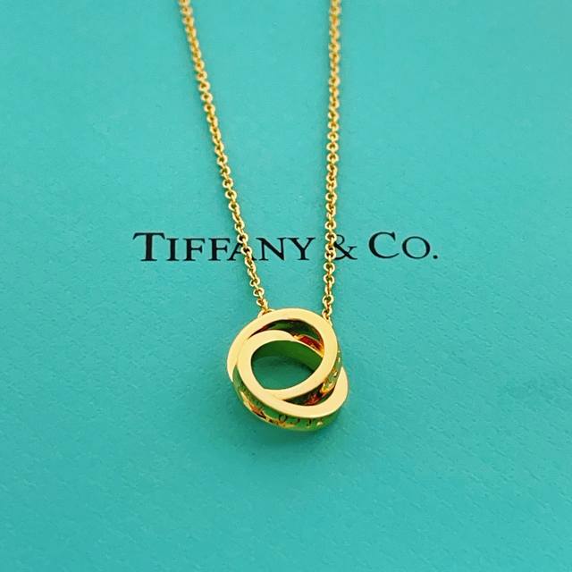 Tiffany*蒂芙尼最新款金色双环项链 一致Zp黄铜材质，非常的上镜设计很特别值得入手高级手工坊系列 DDD