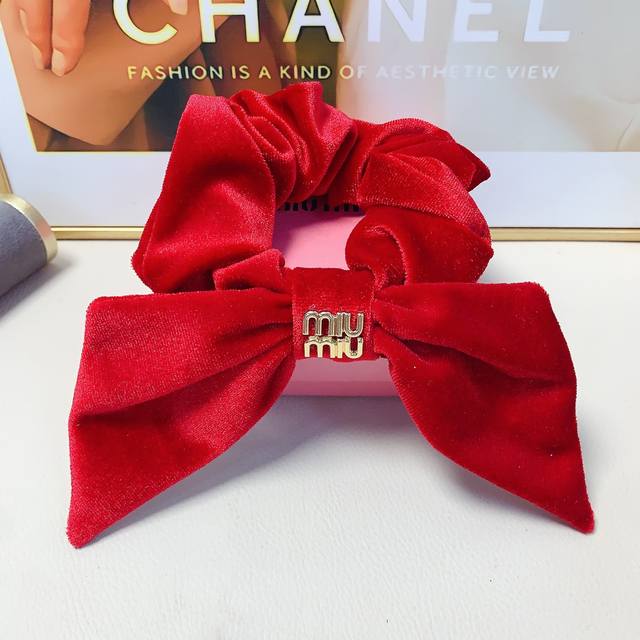 Miumiu缪缪 DDD Miumiu皮筋 DDD 丝绒蝴蝶结皮筋发圈大肠圈日常精致小单品气质百搭小仙女必入单品 宝藏款 闭眼入推荐款 单个 DDD