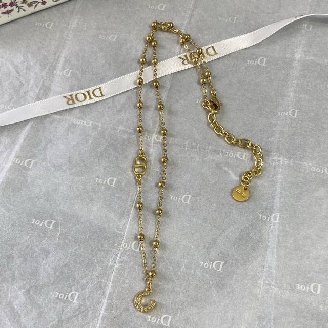 Dx1021 DDD 迪 珠珠链条字母项链 DDD