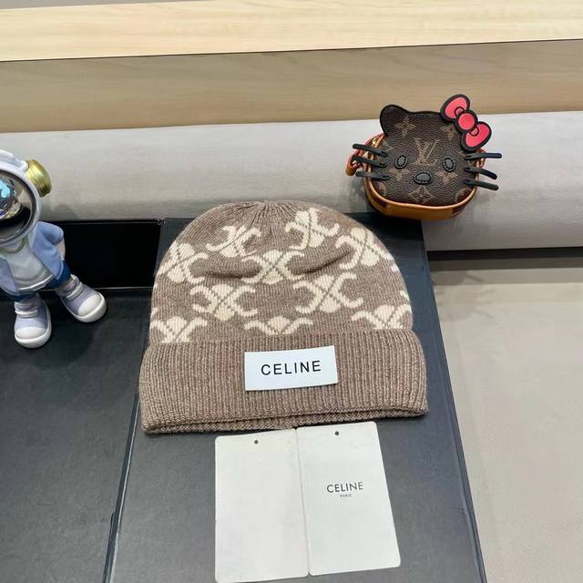 Celine塞琳2024秋冬新款针织羊毛帽，毛线帽，50羊毛%50兔毛，跑量多色