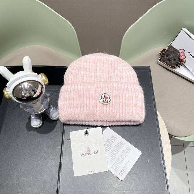 Moncler24年新款针织帽兔毛混纺情侣款嘻哈雅痞风格保暖帽毛线百搭冷帽潮