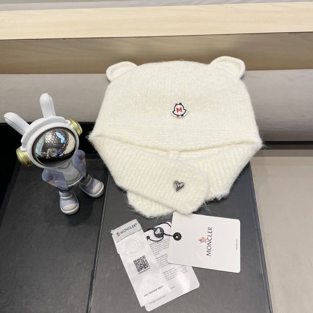 Moncler新款日系可爱立体小熊耳朵护耳帽保暖毛线帽子