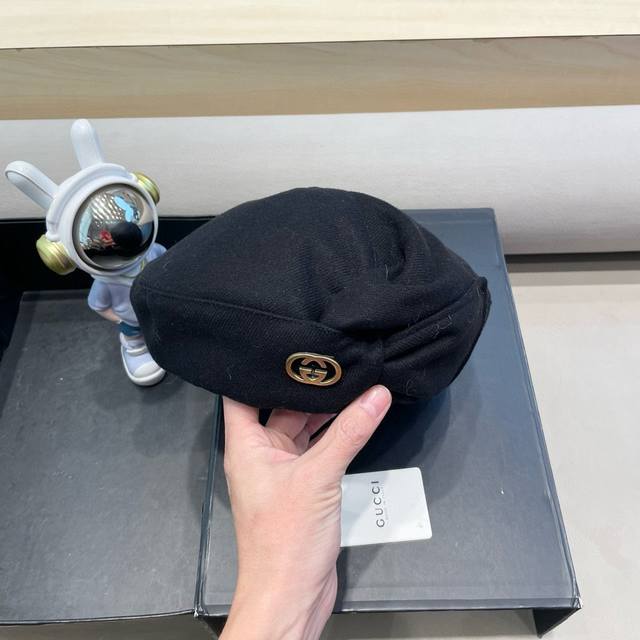 Gucci古奇羊毛贝雷帽，高端定制面料。头围57Cm