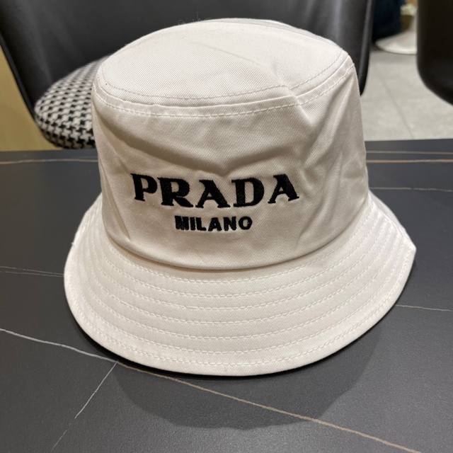 Prada普拉达 2024新款丈牌渔夫帽 经典男女款～百搭休闲
