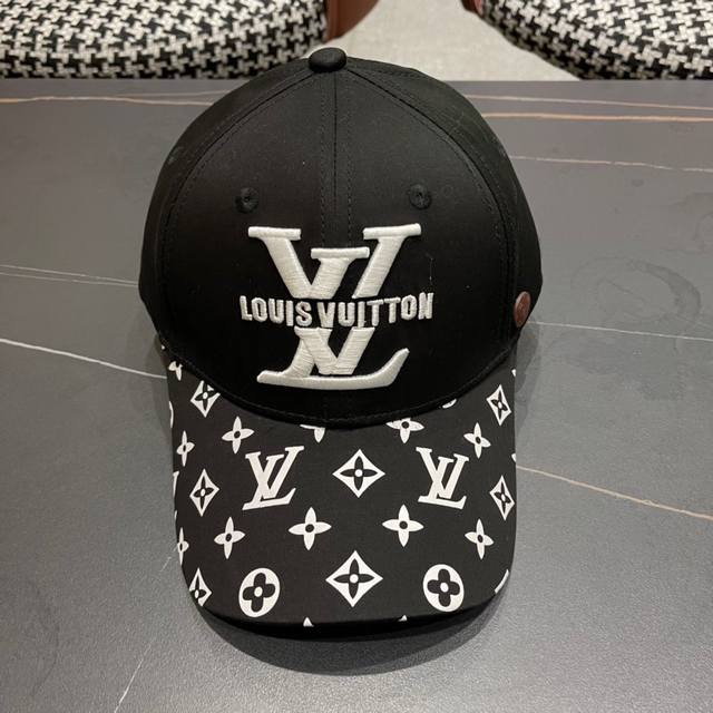 Louivuittonlv 2024专柜新款路易威登家刺绣棒球帽，简单大方 男女通用遮阳帽，