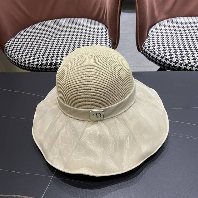 Dior迪奥 春夏新款韩版蝴蝶结简约防晒遮阳渔夫帽，百搭日常款～出街必备